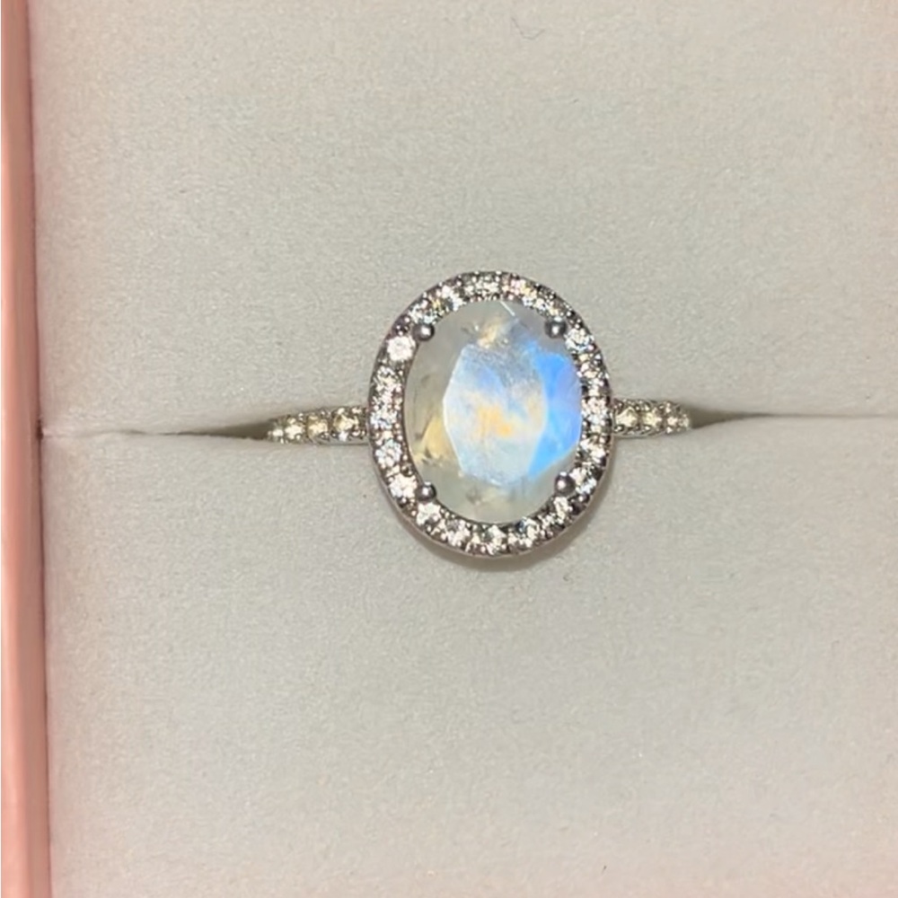 Moon Magic Ring, SIZE 8. Silver ring, main stone is “moonstone”. Brand new!